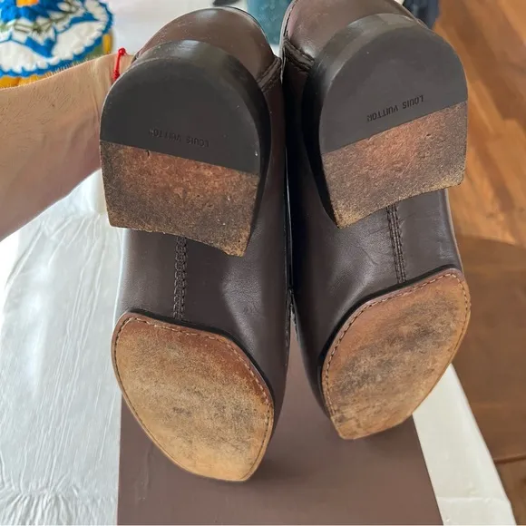 Louis Vuitton Damier Brown Leather Loafers