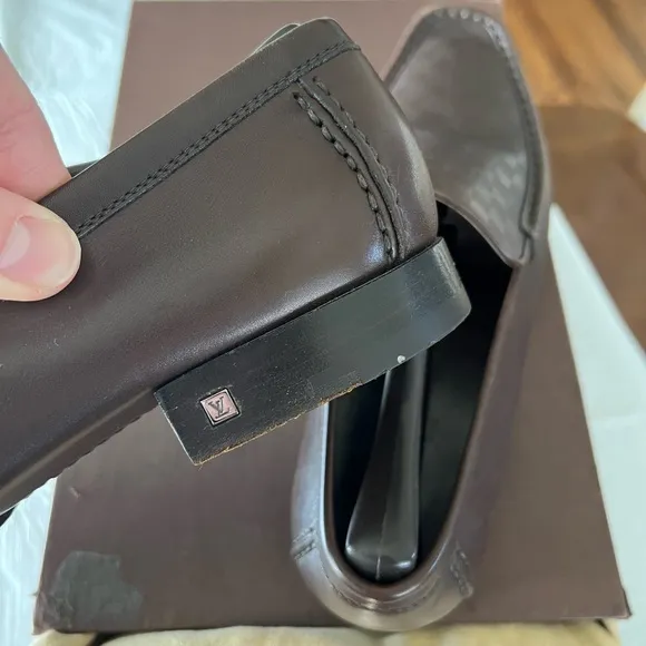 Louis Vuitton Damier Brown Leather Loafers