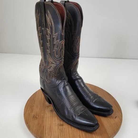 Lucchese 1883 Savannah Boots 7 B Women's N4554 Mad Dog Goat Leather Snip Toe