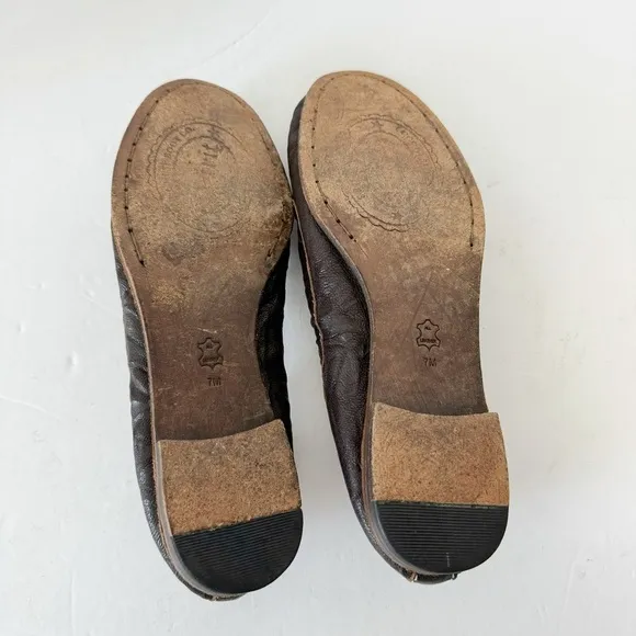 Lucchese Spirit Brown Sz 7 Leather Moccasins Loafers Flat Shoes Cowgirl Western