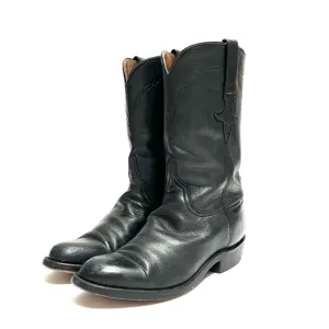 LUCCHESE | Vintage 1990s women’s black leather super soft roper boots