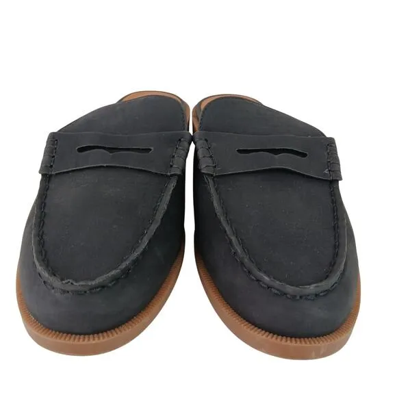 Lucky Brand SZ 8 Laviny2 Slip On Mule Slide Navy Blue Vegan Leather