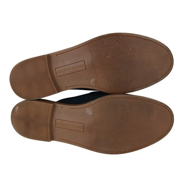 Lucky Brand SZ 8 Laviny2 Slip On Mule Slide Navy Blue Vegan Leather