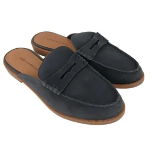 Lucky Brand SZ 8 Laviny2 Slip On Mule Slide Navy Blue Vegan Leather