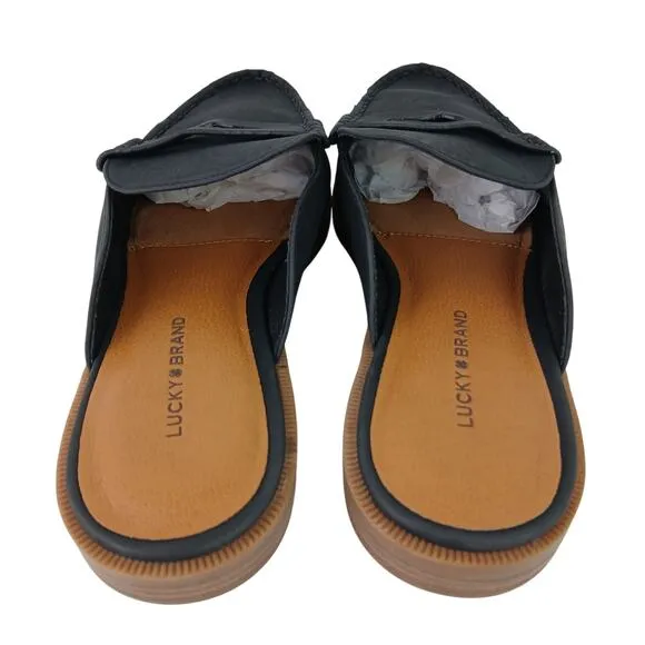 Lucky Brand SZ 8 Laviny2 Slip On Mule Slide Navy Blue Vegan Leather