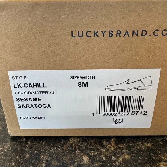Lucky Brand Women’s Cahill Leather Loafers size 8 Tan (Sesame Saratoga)