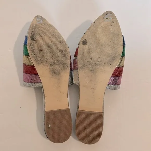 Lulu’s Wild One Rainbow Pointed Toe Mules size 8.5