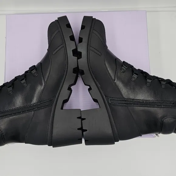 Madden Girl Black Zipper Platform Ankle Boots Size 10 Medium
