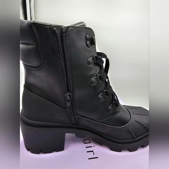 Madden Girl Black Zipper Platform Ankle Boots Size 10 Medium