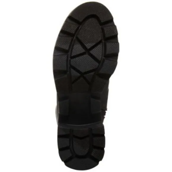 MADDEN GIRL Womens Black Bubbles Round Toe Block Heel Zip-Up Duck Boots 8.5 M