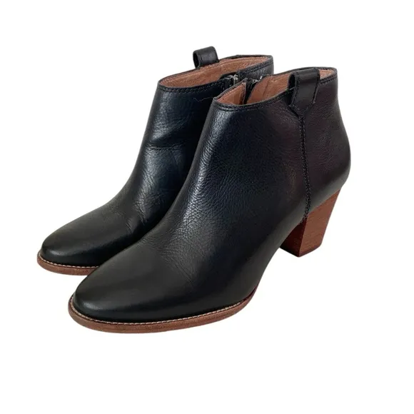 Madewell Billie black leather ankle boots size 8