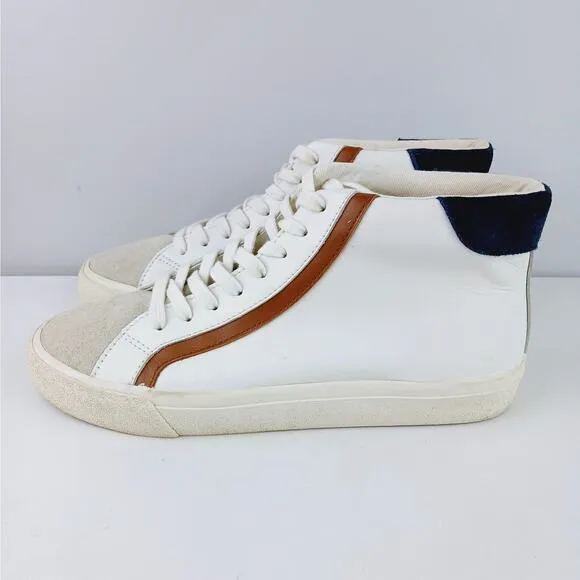 Madewell SZ 8 Sidewalk High-Top Sneakers In Colorblock Leather