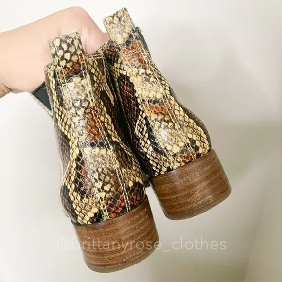 MADEWELL The Carina Boot in Snake Embossed Leather in Burnt Clay Multi