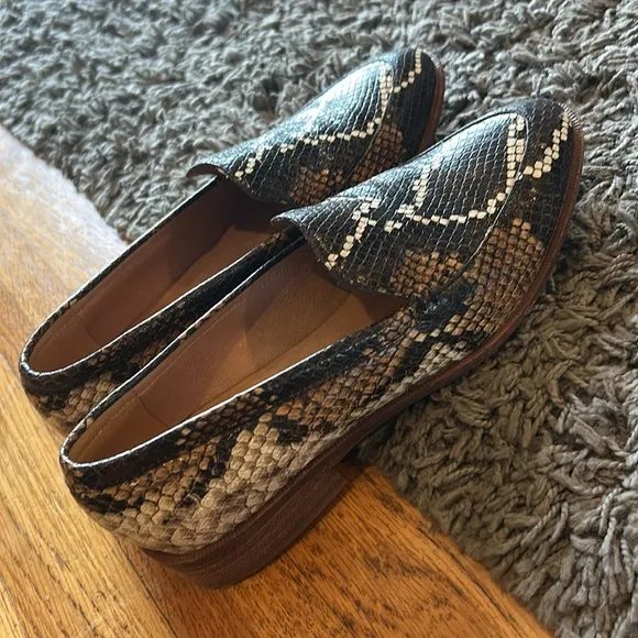 Madewell The Frances Loafer in Snake Embossed Leather Size 5.5