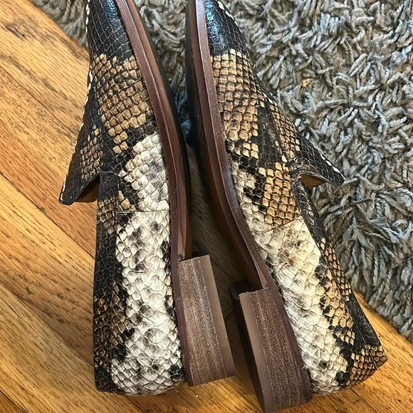 Madewell The Frances Loafer in Snake Embossed Leather Size 5.5