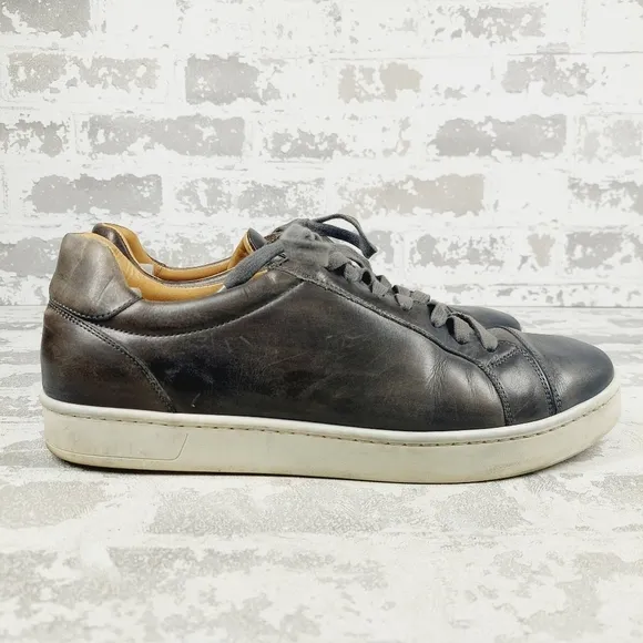 Magnanni for Neiman Marcus Dark Brown Leather Casual Sneakers K520