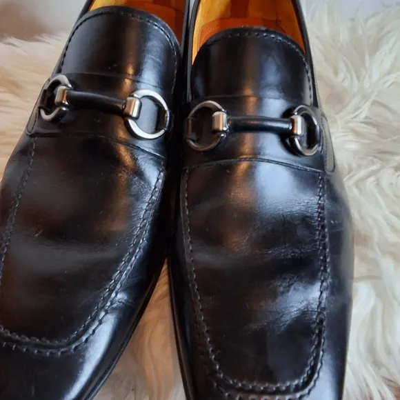 Magnanni Horsebit Black leather Loafers 8.5