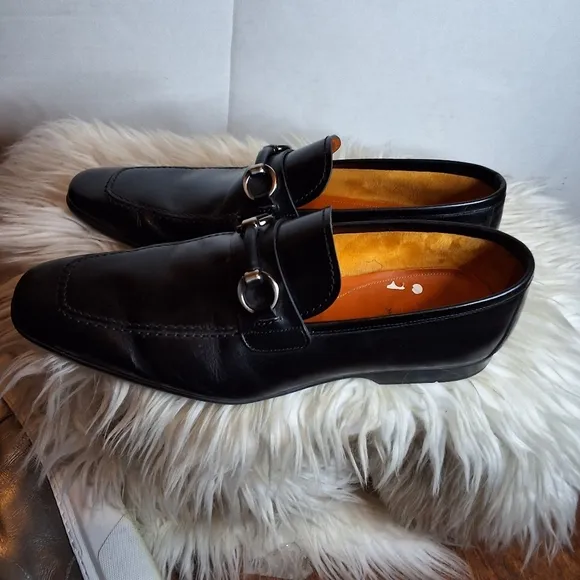 Magnanni Horsebit Black leather Loafers 8.5