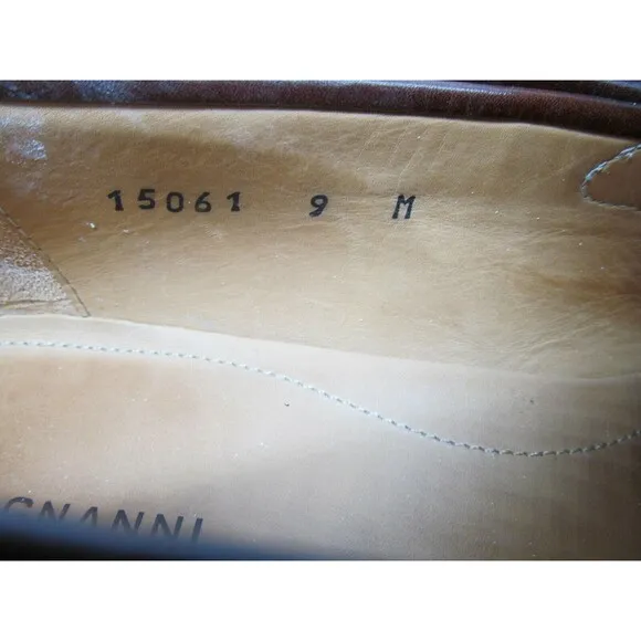 Magnanni Lino Mens Brown Leather Buckle Strap Loafers Size US 9 M