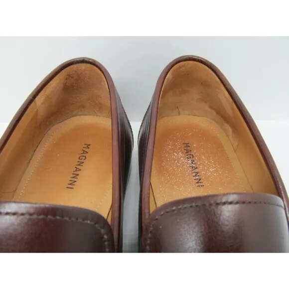 Magnanni Lino Mens Brown Leather Buckle Strap Loafers Size US 9 M