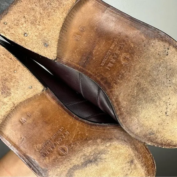 Magnanni Maroon Leather Slip On Tassel Loafers Mens 9 WIDE