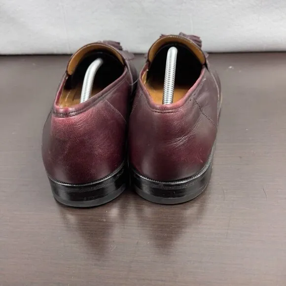 Magnanni Tasselled Leather Loafers Burgundy Size 13