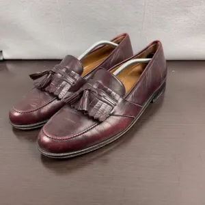 Magnanni Tasselled Leather Loafers Burgundy Size 13