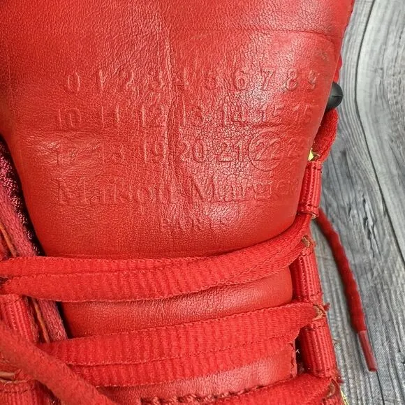 Maison Margiela Security Sneakers Men's EU 42 US 9 Red/ Yellow Suede Shoes