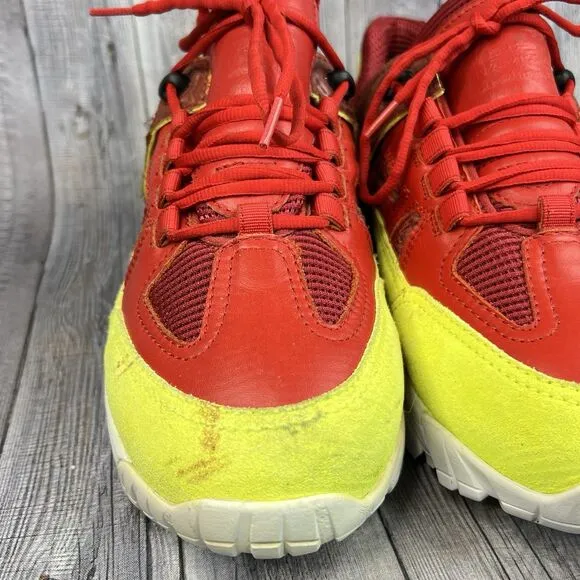 Maison Margiela Security Sneakers Men's EU 42 US 9 Red/ Yellow Suede Shoes