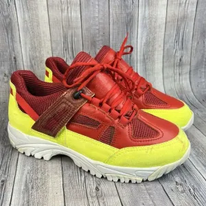 Maison Margiela Security Sneakers Men's EU 42 US 9 Red/ Yellow Suede Shoes