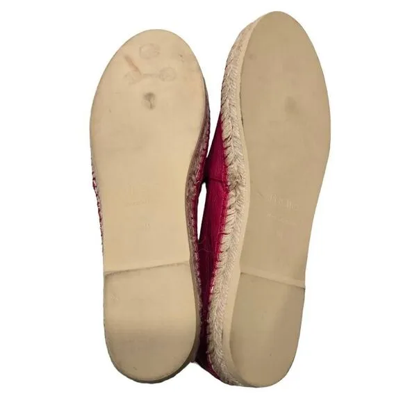 Maje Espadrille Flats Shoes Women's Red Size EU 40 Leather Slip On Outdoor