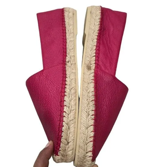Maje Espadrille Flats Shoes Women's Red Size EU 40 Leather Slip On Outdoor