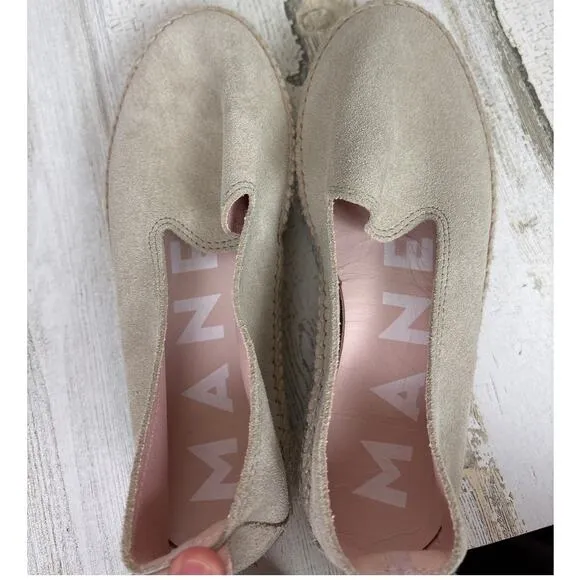 Manebi womens 38 jute casual shoe new Suede Double Sole Espadrilles Hamptons