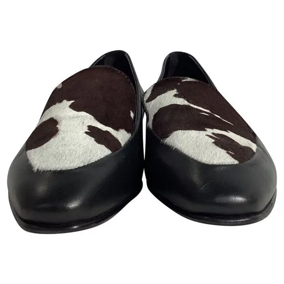 Manolo Blahnik Pitaka Loafers in Black Leather and Calf Hair