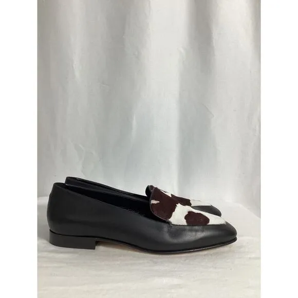 Manolo Blahnik Pitaka Loafers in Black Leather and Calf Hair