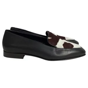 Manolo Blahnik Pitaka Loafers in Black Leather and Calf Hair