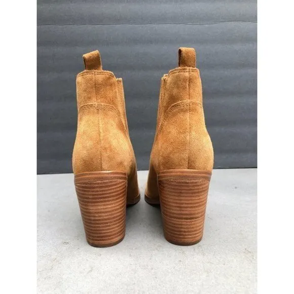 MARC FISHER ALVA POINTY TOE BROWN SUEDE BOOTIE SIZE 8.5