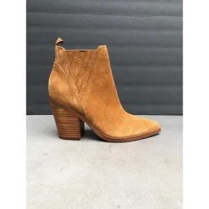 MARC FISHER ALVA POINTY TOE BROWN SUEDE BOOTIE SIZE 8.5