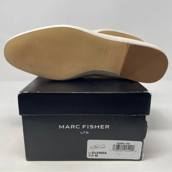 Marc Fisher Elenda White Leather Chain Loafers in Ivory - NWT