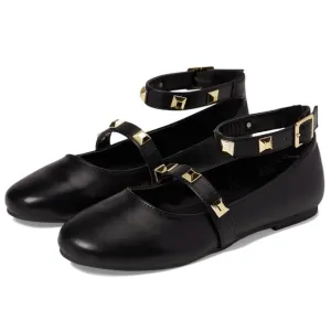 Marc Fisher Kids Tasha Studded Buckle Flats Black Gold Size 2