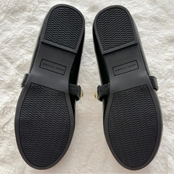 Marc Fisher Kids Tasha Studded Buckle Flats Black Gold Size 2