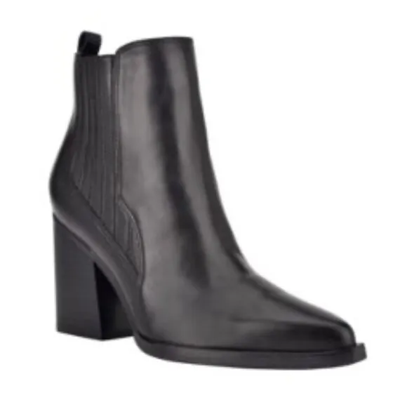 Marc Fisher Mayden Black Leather Sleek Western Pointed Leather Boots Size 10