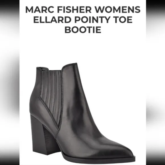 Marc Fisher Womens Ellard Pointy Toe Boots Ankle Booties Classic Leather Spring