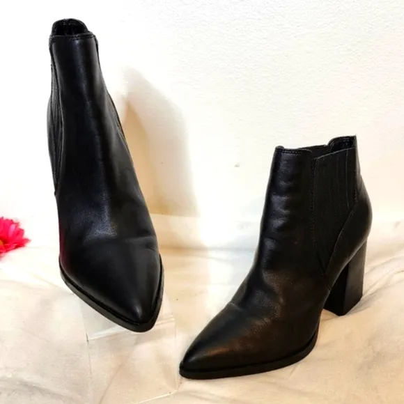 Marc Fisher Womens Ellard Pointy Toe Boots Ankle Booties Classic Leather Spring