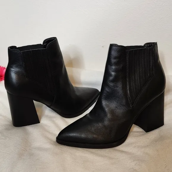 Marc Fisher Womens Ellard Pointy Toe Boots Ankle Booties Classic Leather Spring