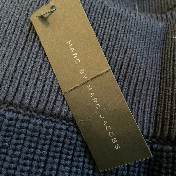 Marc Jacobs Blue Ribbed Sweater Pencil Skirt NEW M