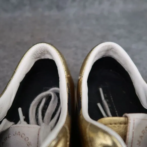 Marc Jacobs Shoes Womens 36 Sneakers Empire Lifestyle Metallic Gold Leather Low