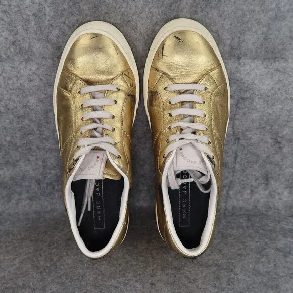 Marc Jacobs Shoes Womens 36 Sneakers Empire Lifestyle Metallic Gold Leather Low