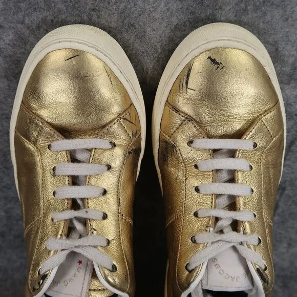 Marc Jacobs Shoes Womens 36 Sneakers Empire Lifestyle Metallic Gold Leather Low