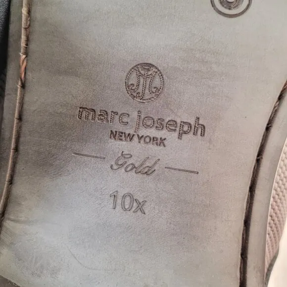 Marc Joseph Men's Grand Central Navy Napa/Brown Dress Shoes Buckle Loafers 10.5